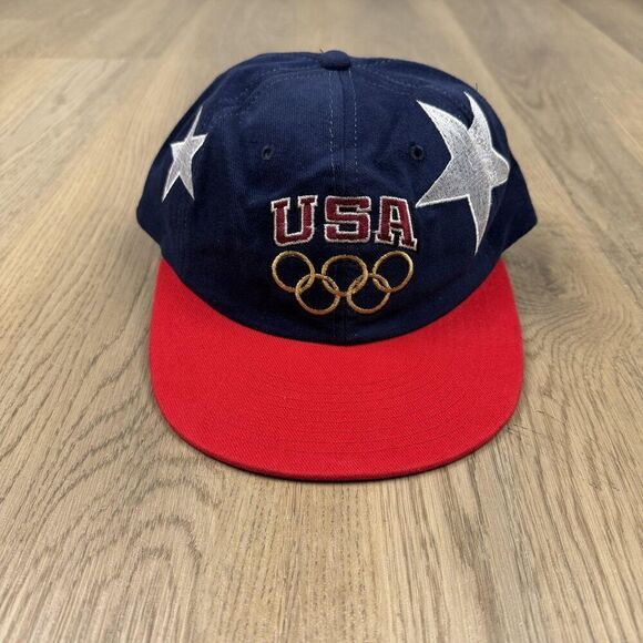 Champion Other - Vintage Team USA Hat Cap Snap Back Mens One Size Blue Red Champion Olympic